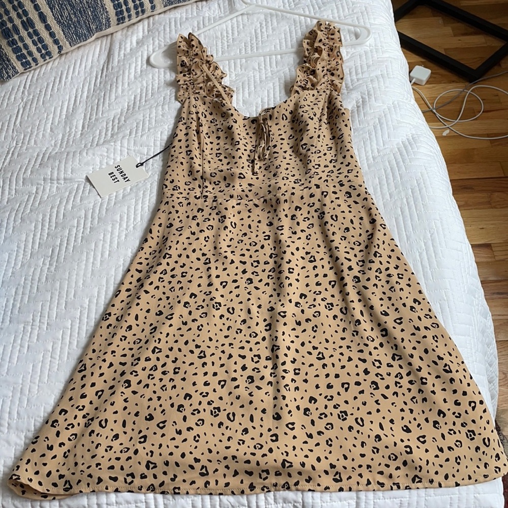 NWT Sunday best leopard mini dress